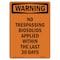 Signmission OSHA Warning Sign, 24" Height, Rigid Plastic, No Trespassing Biosolids Applied, Portrait OS-WS-P-1824-V-13371 - alternate 1